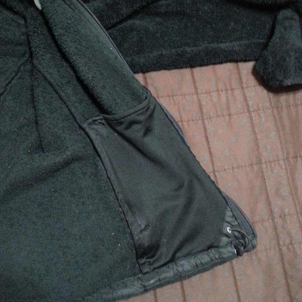 The North Face Jacket Fleece Sweater Sherpa Velour Womens Small Black Zip - Picture 13 of 15